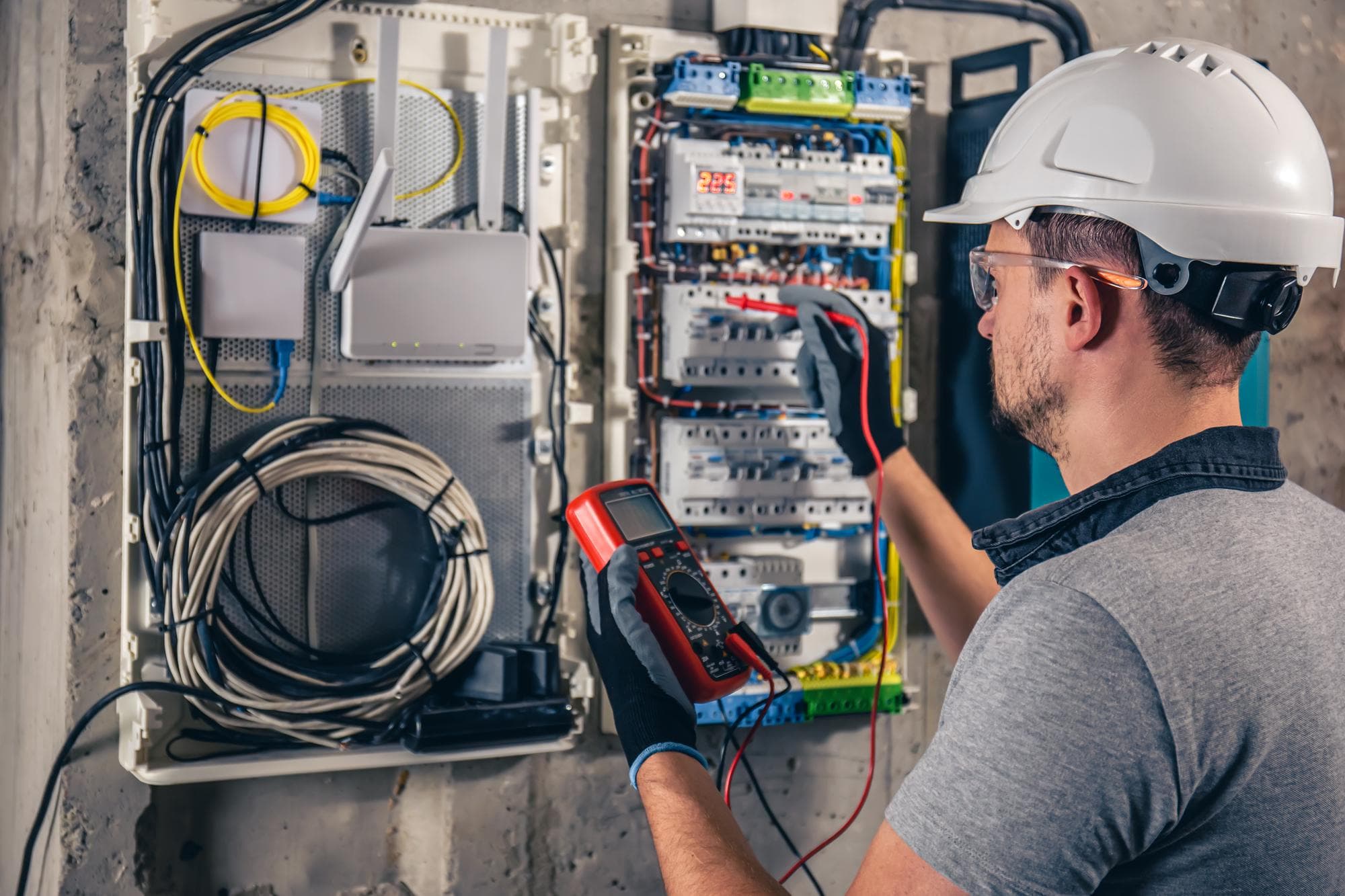 Electrician at work
